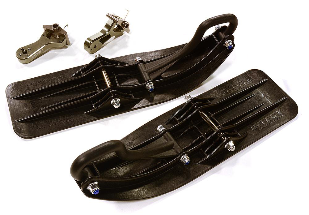 C31601GREY Front Sled Ski Attachment Set for Losi 1/10 Lasernut U4 4WD RTR (for RWD) - Image 1