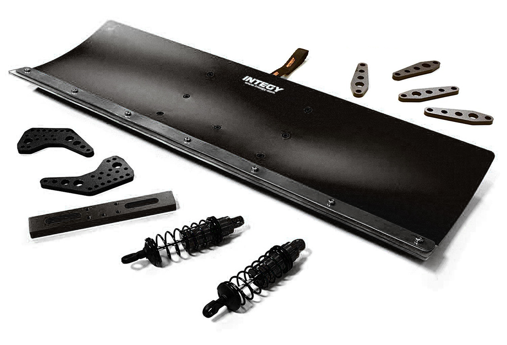 C31612BLACK Black Alloy Machined Snowplow Kit for Arrma 1/10 Vorteks 4X4 3S BLX - 400mm - Image 1