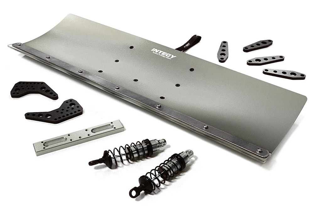 C31612GREY Grey Alloy Machined Snowplow Kit for Arrma 1/10 Vorteks 4X4 3S BLX - 400mm - Image 1