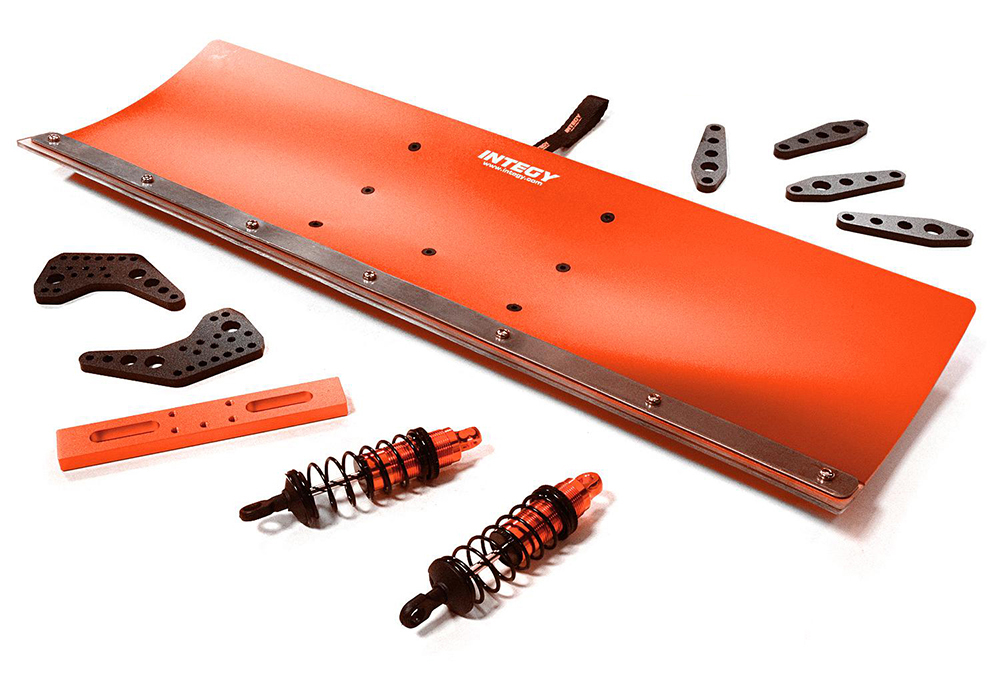 C31612RED Red Alloy Machined Snowplow Kit for Arrma 1/10 Vorteks 4X4 3S BLX (400mm) - Image 1