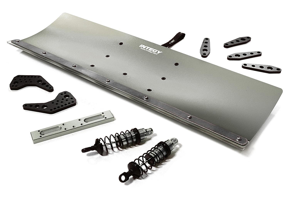 C31613GREY Alloy Machined 400mm Snowplow Kit for Losi 1/10 Lasernut U4 4WD Brushless RTR - Image 1