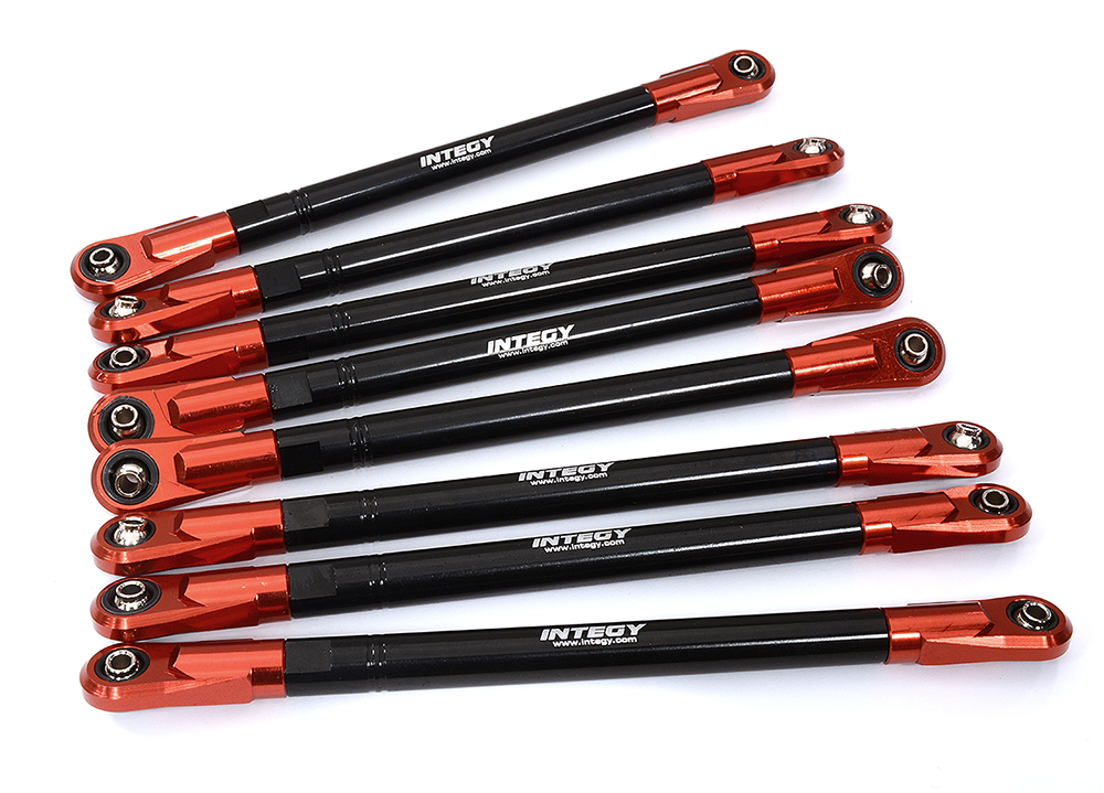 C31620RED Machined Heavy-Duty F&R Suspension Linkages for Losi 1/8 LMT 1.0 Monster Truck - Image 1