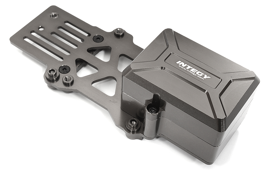 C31623GREY Alloy Receiver Box w/ ESC Mounting Plate for Losi 1/8 LMT 1.0 4WD Monster Truck - Image 1