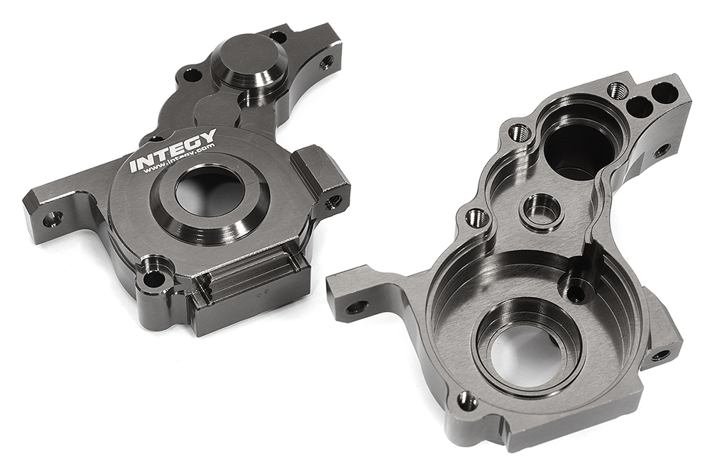 C31624GREY Machined Grey Center Gearbox Housings for Losi 1/10 2WD RTR 22S Drag, SCT & ST - Image 1