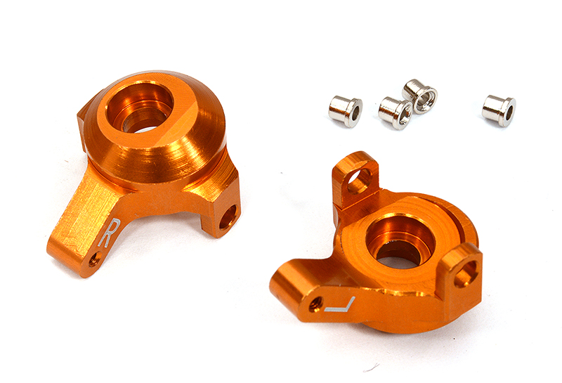 C31632ORANGE Billet Machined Alloy Steering Knuckles for Axial 1/24 SCX24 Rock Crawler - Image 1