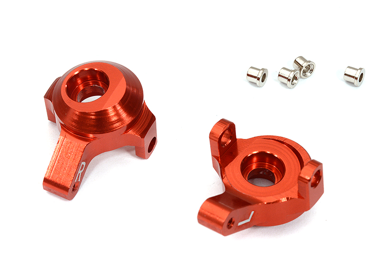 C31632RED Red Billet Machined Alloy Steering Knuckles for Axial 1/24 SCX24 Rock Crawler - Image 1