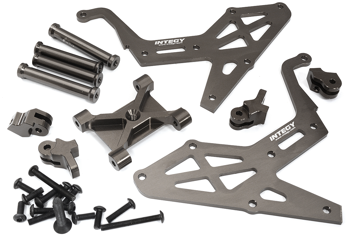 C31633GREY Billet Machined Spare Tire Rack Set for Losi 1/10 Lasernut U4 4WD Brushless RTR - Image 1