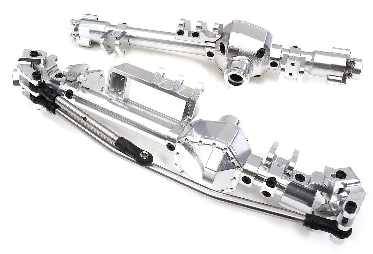C31660SILVER Machined Alloy F&R Axle Housings for Axial 1/10 RBX10 Ryft 4WD Rock Bouncer - Image 1
