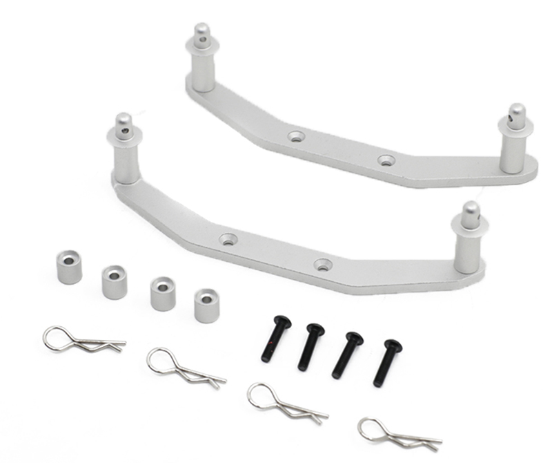 C31686SILVER Silver Alloy Machined Front & Rear Body Mounts for 1/10 Slash 4X4 Truck 6815R - Image 1