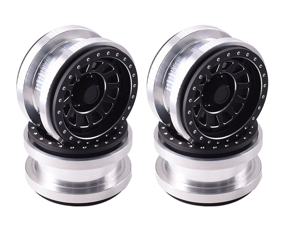 C31706BLACK Alloy Machined Wheel Set (4) for Axial SCX6 45001 - Image 1