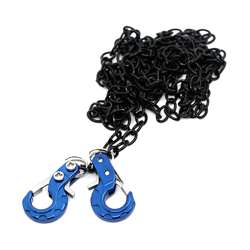 C31722BLUE Realistic 1/10 Size Drag Chain & Tow Hooks for 1/10 Scale Off-Road Crawler - Image 1
