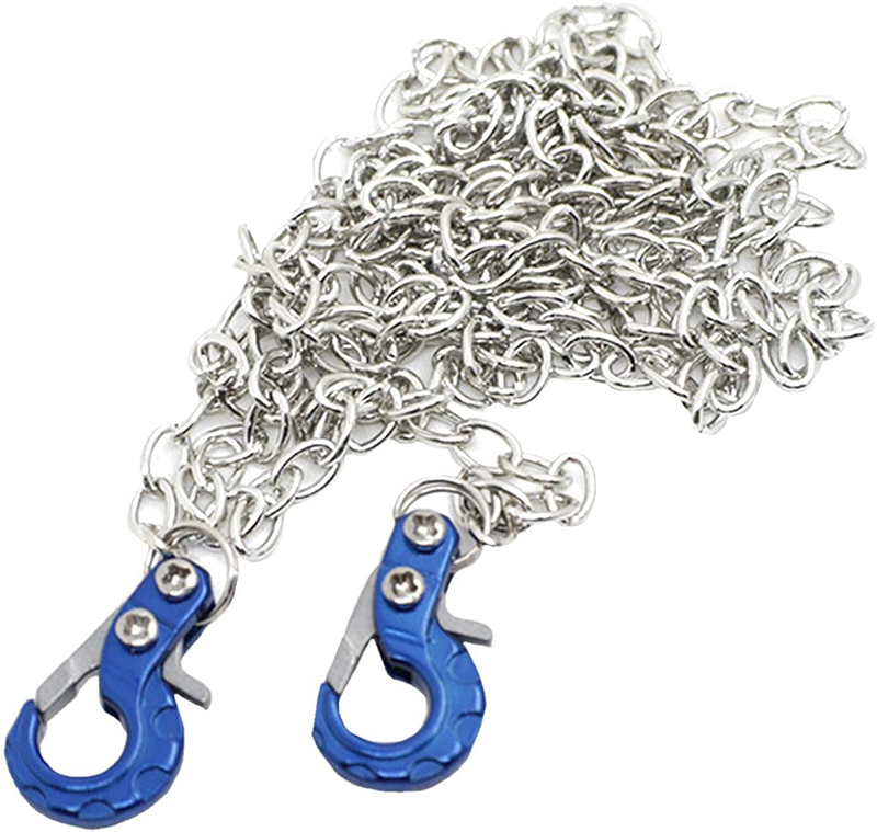 C31723BLUE Realistic 1/10 Size Drag Chain & Tow Hooks for 1/10 Scale Off-Road Crawler - Image 1