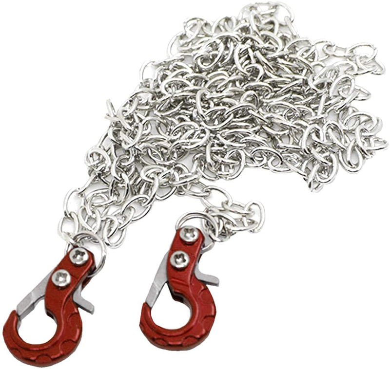 C31723RED Realistic 1/10 Size Drag Chain & Tow Hooks for 1/10 Scale Off-Road Crawler - Image 1