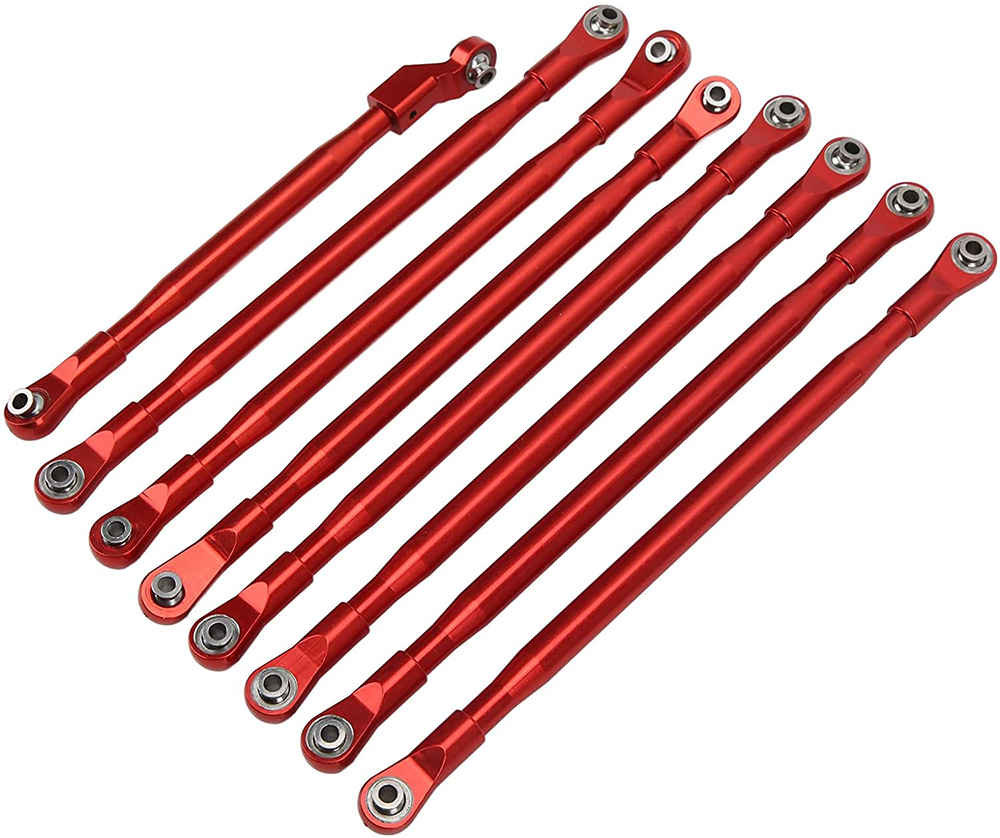 C31756RED Front & Rear Upper Suspension Linkages (8) for Axial SCX6 Crawler 254003 254004 - Image 1