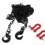 Realistic 1/10 Size Drag Chain & Tow Hooks w/Bow Shackle for 1/10 Scale Off-Road