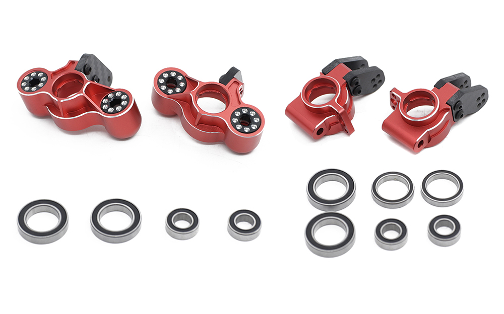 C31777REDBLACK Alloy HD Hub Carriers(4) for Arrma 1/8 Kraton, Outcast, Talion & Typhon AR330187 - Image 1