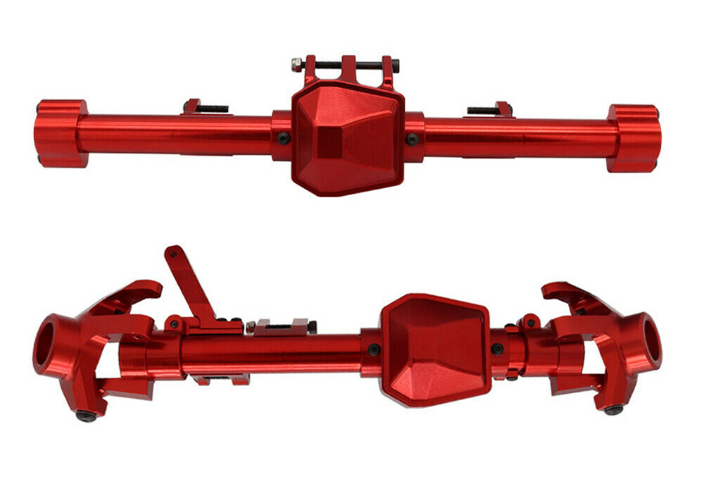 C31804RED Alloy Machined Front & Rear Axle Housings for Axial SCX6 252000 252001 - Image 1