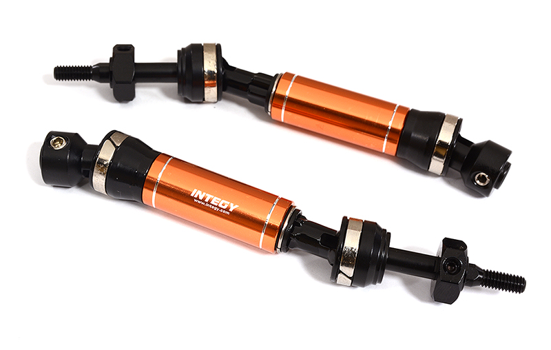 C31816ORANGE Dual Joint Telescopic Rear Drive Shafts for 1/10 Drag Slash 2WD & Bandit 9450 - Image 1