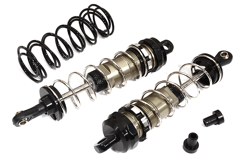 C31828BLACK Alloy Machined HD Big Bore Shocks (2) 90mm for 1/8 Scale Off-Road - Image 1