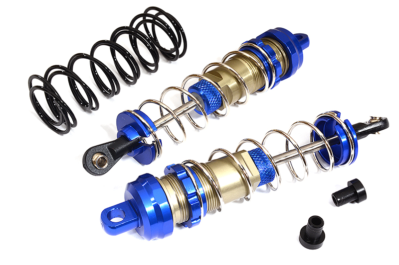 C31828BLUE Alloy Machined HD Big Bore Shocks (2) 90mm for 1/8 Scale Off-Road - Image 1