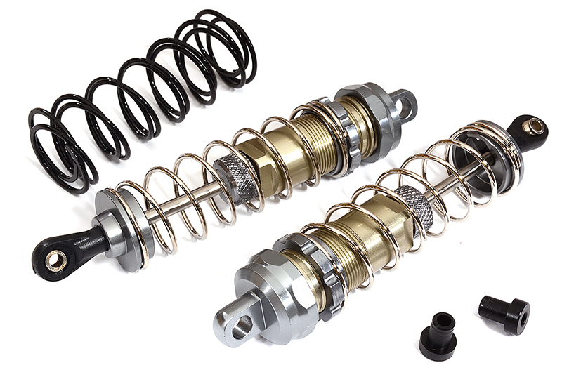 C31831GUN Alloy Machined HD Big Bore Shocks (2) 120mm for 1/8 Scale Off-Road - Gunmetal - Image 1