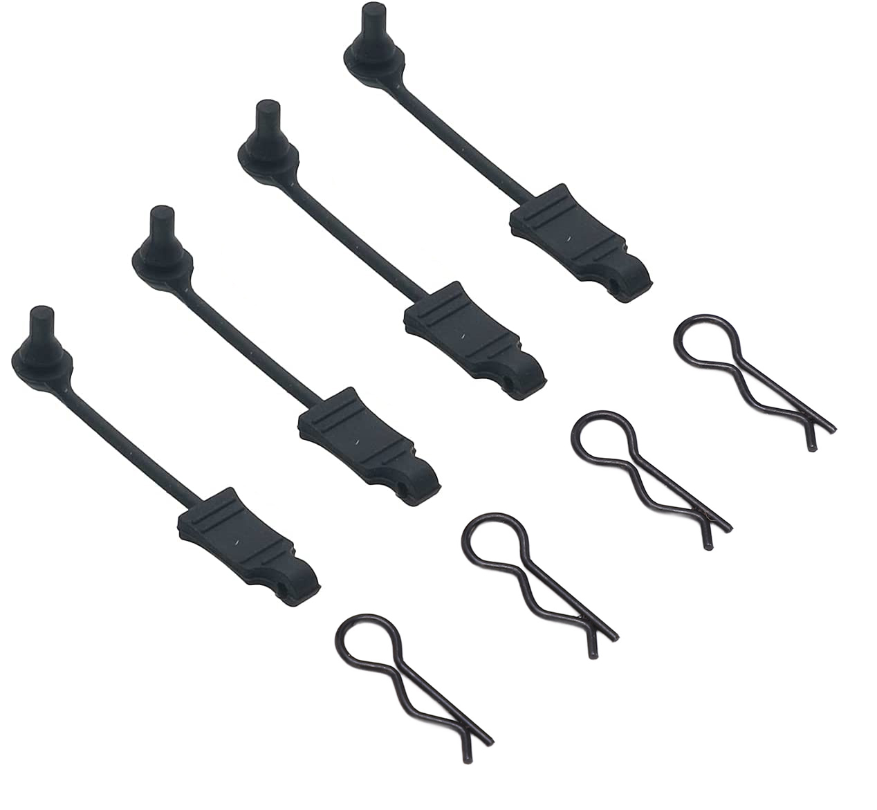 C31846 Body Clip Retainers & Body Clips (4) for 1/10 Scale RC (LxW=7x21mm) - Image 1