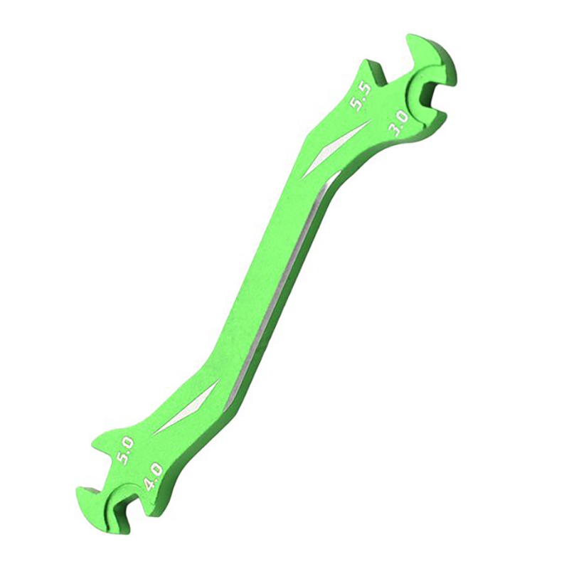 C31895GREEN Green Open End Hex Nut Wrench 3mm, 4mm, 5mm, 5.5mm - Image 1