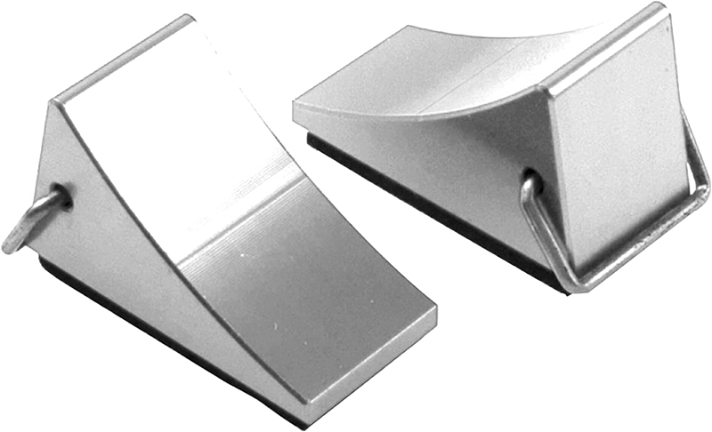 C31914SILVER Alloy Machined Realistic Scale Model Wheel Chock (2) 1/10 Size - Image 1