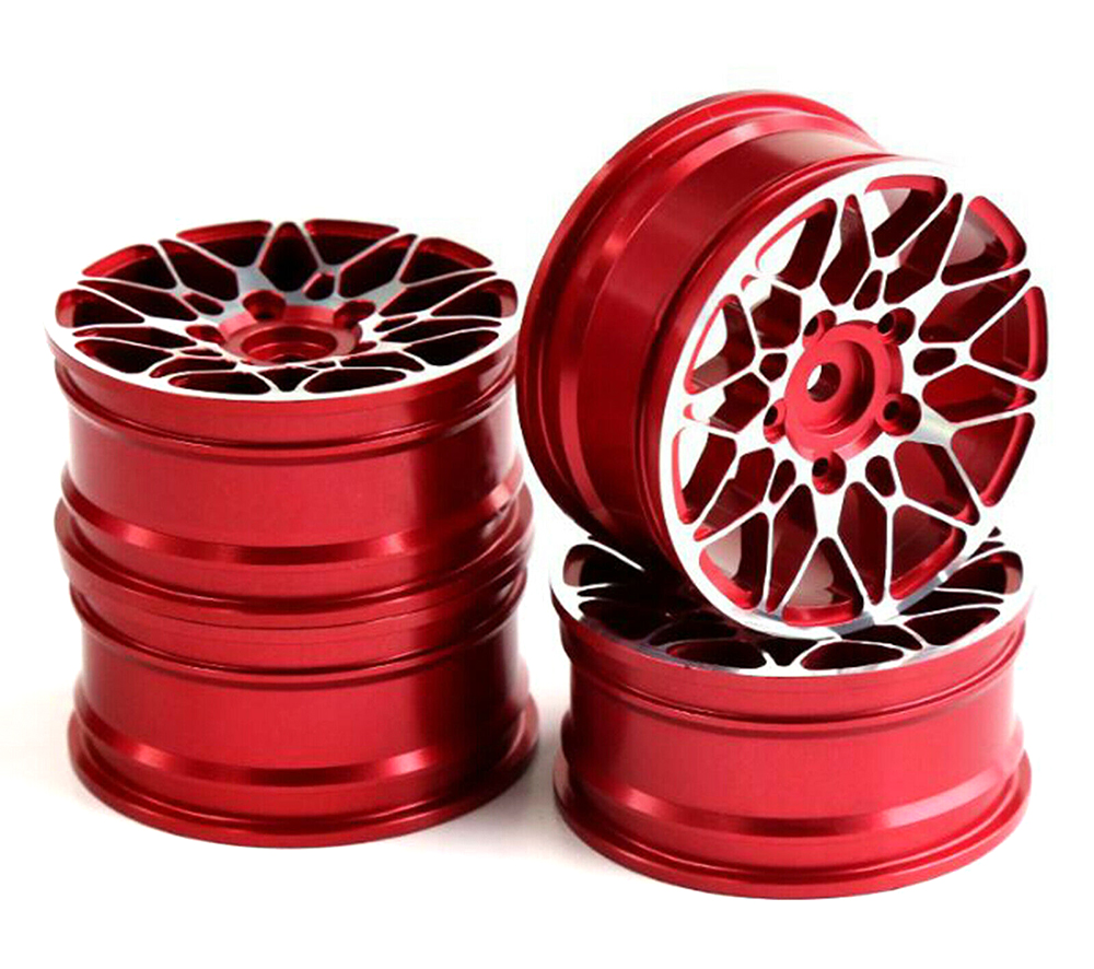 C31931RED Dual 10 Spoke Alloy Wheel Set (4) for 1/10 On-Road Touring W=26mm - Image 1