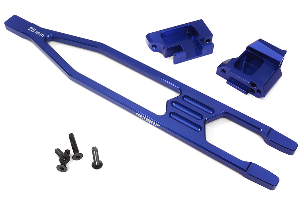 C31943BLUE Billet Machined Battery Plate & Mount Set for Traxxas Slash 4X4 LCG Chassis 7426 - Image 1