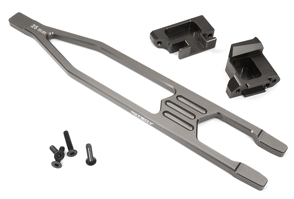 C31943GREY Billet Machined Battery Plate & Mount Set for Traxxas Slash 4X4 LCG Chassis 7426 - Image 1