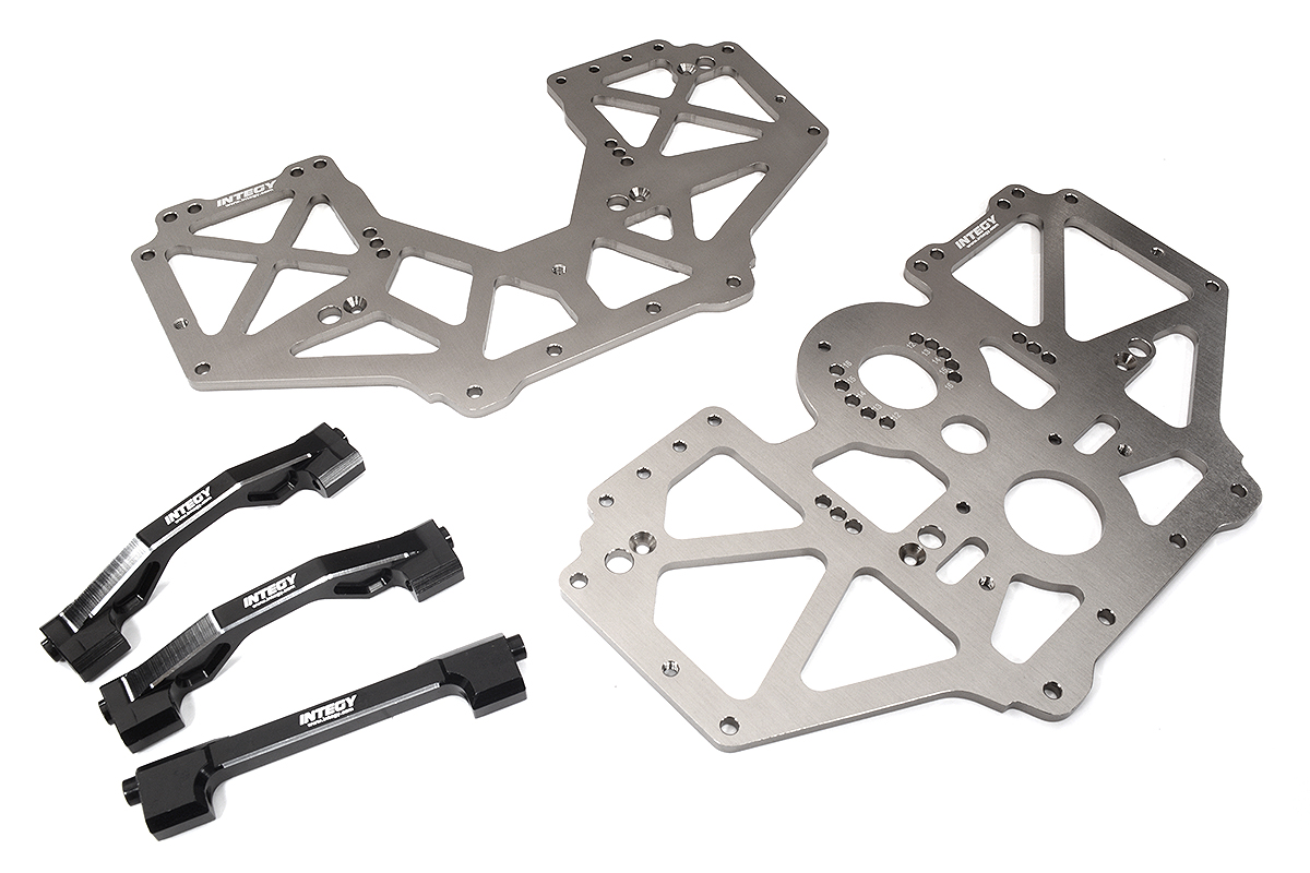C31948GREY Billet Machined Center Chassis Side Plate & Mount Set for Losi 1/8 LMT 1.0 4WD - Image 1