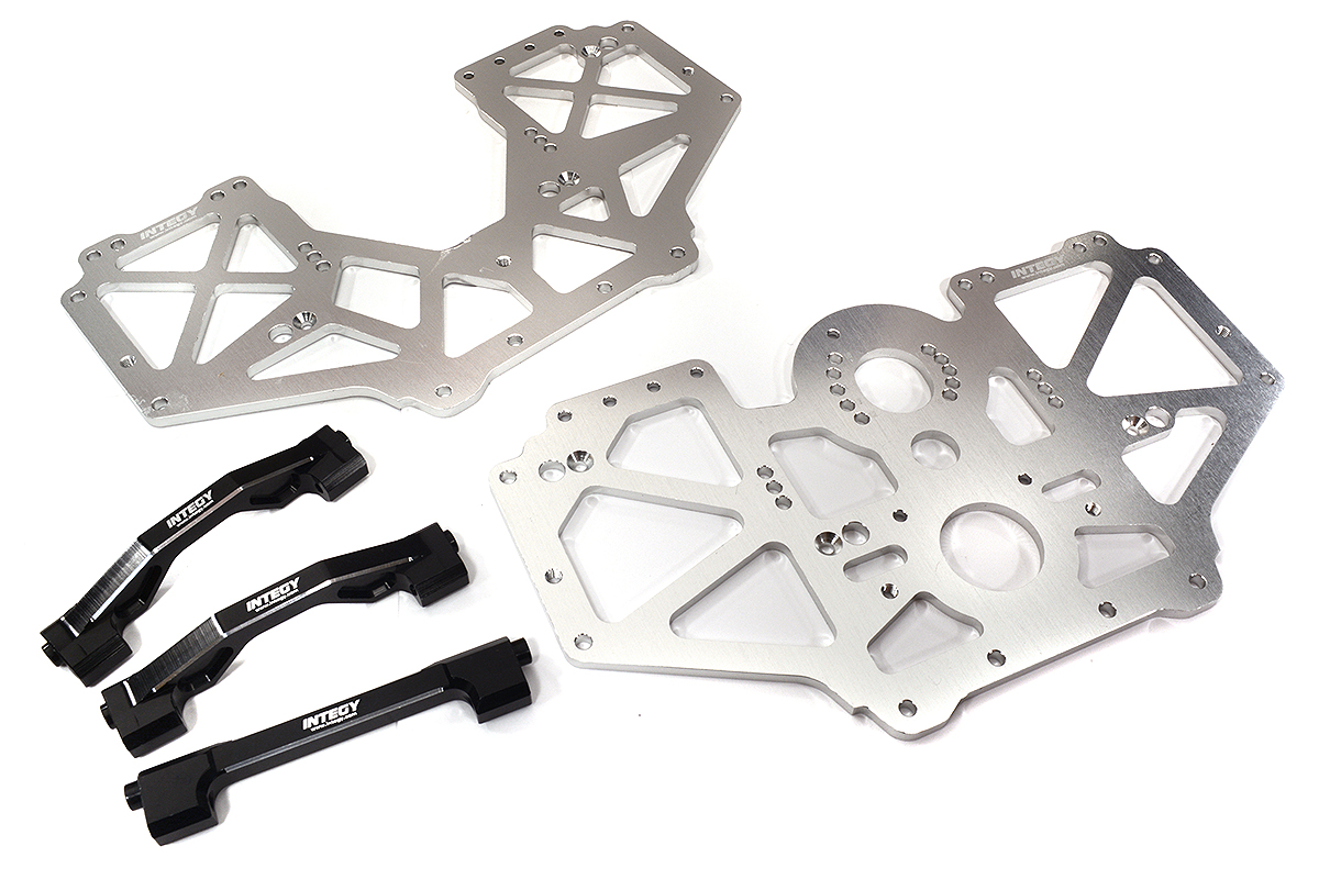 C31948SILVER Billet Machined Center Chassis Side Plate & Mount Set for Losi 1/8 LMT 1.0 4WD - Image 1