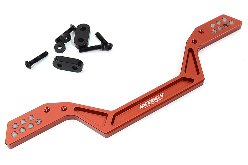 C31954RED Billet Machined Wide Rear Shock Tower Add-On for Team Associated DR10 Drag - Image 1