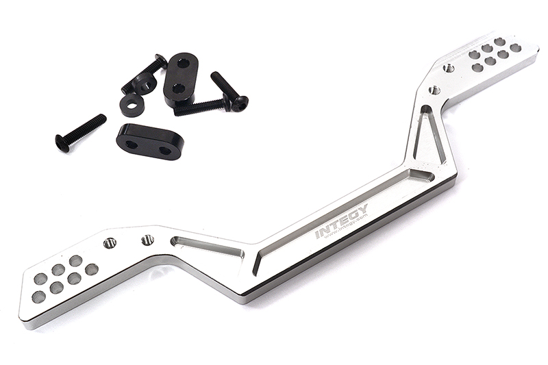 C31954SILVER Billet Machined Wide Rear Shock Tower Add-On for Team Associated DR10 Drag - Image 1