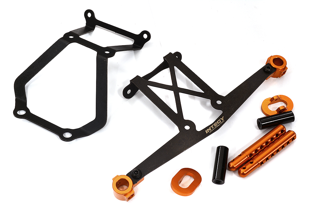 C31962ORANGE Metal Alloy Front Bumper Brace & Body Mount Set for Losi 1/10 22S Drag - Image 1