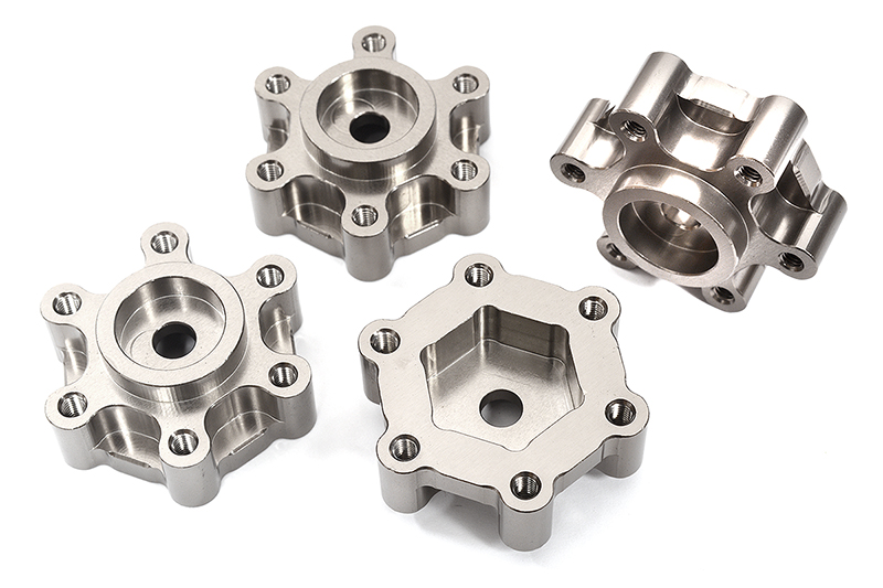 C31970GREY Billet Machined 17mm Hex-to-6 Bolt Wheel Adapters for Losi 1/8 LMT 1.0 - Image 1