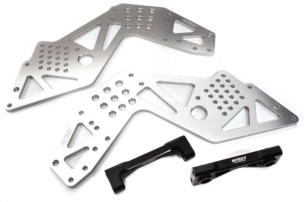 C31976SILVER Billet Machined Chassis Side Plates & Mounts for Losi 1/8 LMT 1.0 Monster Truck - Image 1