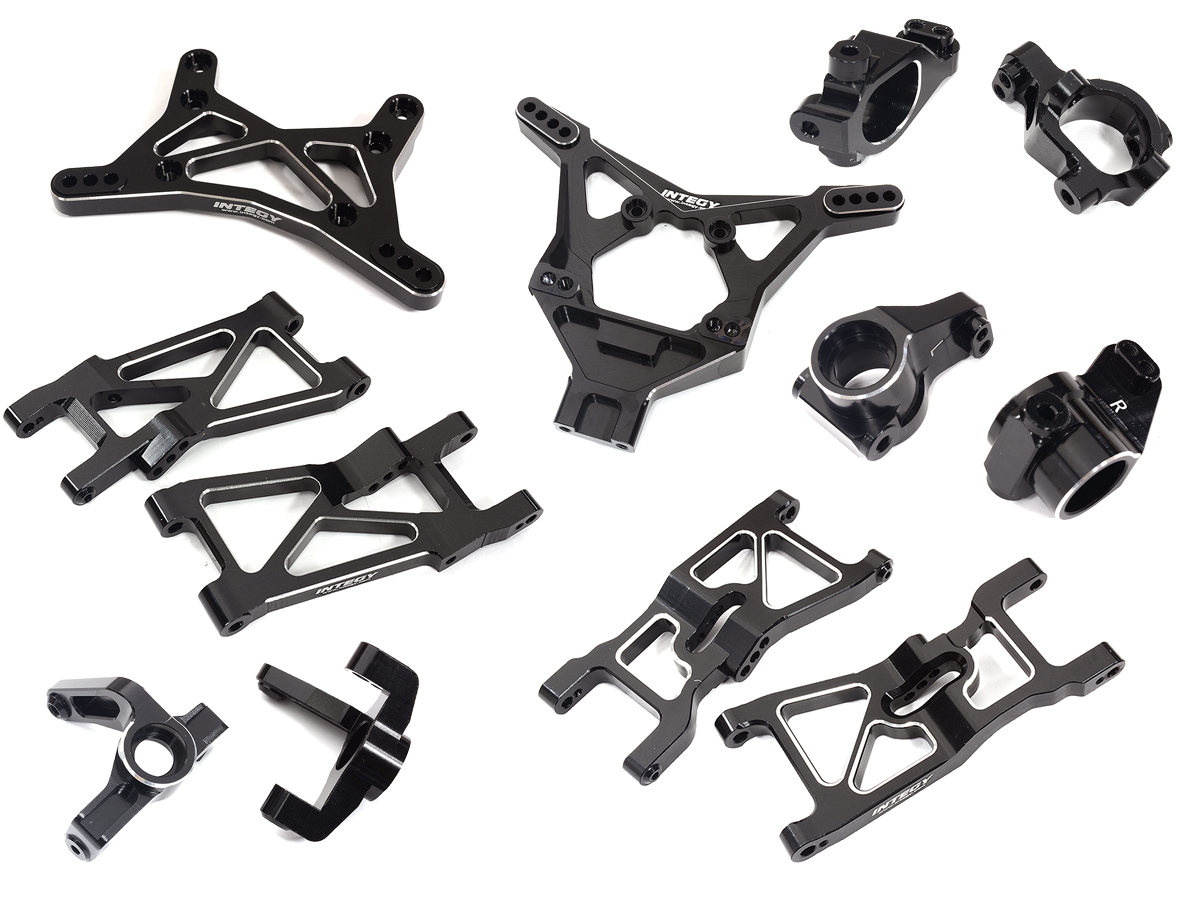 C32002BLACK Black Billet Machined Suspension Upgrade Kit for Losi 1/10 2WD 22S Drag Car - Image 1