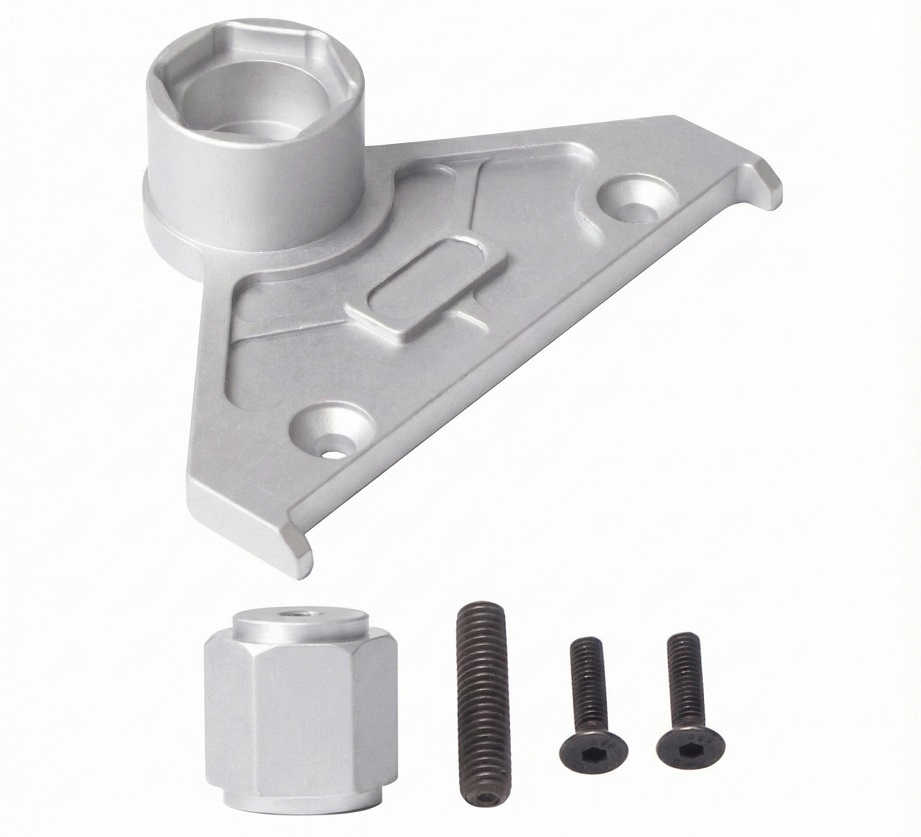 C32054SILVER Silver Machined Alloy Spare Tire Mount for Axial SCX6 Crawler - Image 1