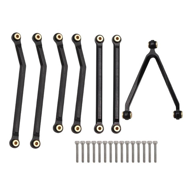C32056BLACK Black Alloy Linkage Upgrade Kit for Axial 1/24 Scale SCX24 C10 RC Truck - Image 1