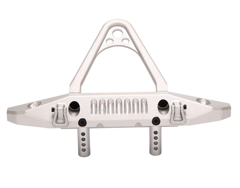 C32059SILVER Silver Alloy Machined Front Bumper Upgrade for Axial SCX6 Crawler 250002 - Image 1