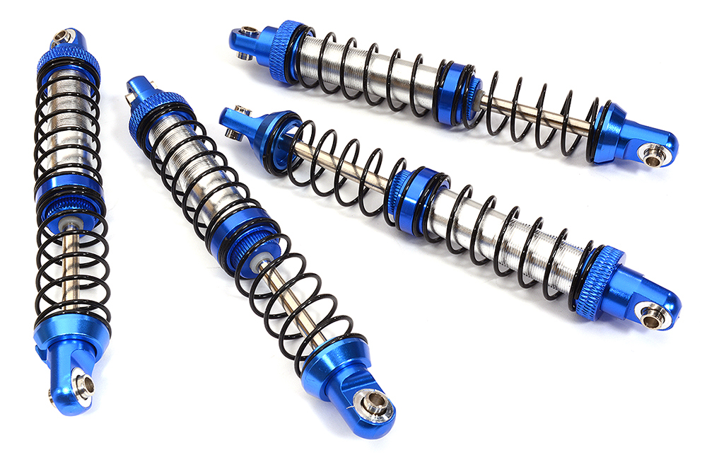 C32095BLUE Alloy Machined 80mm Shocks for 1/10 Scale RC Model Car & Truck - Image 1