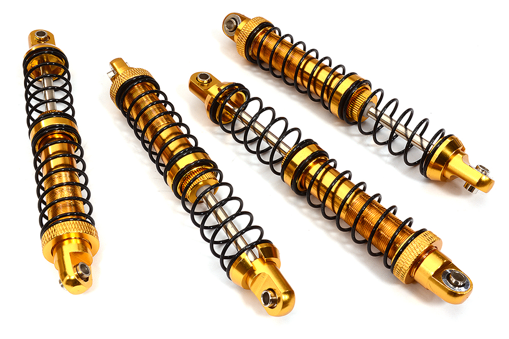 C32097GOLD Alloy Machined 100mm Shocks for 1/10 Scale RC Model Car & Truck - Image 1