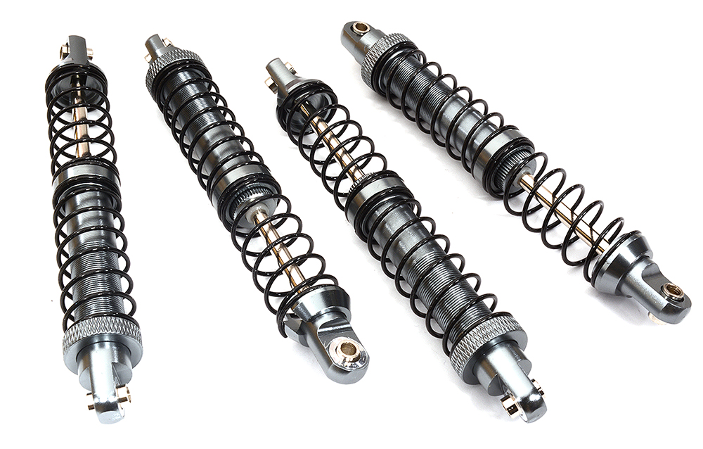 C32097GUN Alloy Machined 100mm Shocks for 1/10 Scale RC Model Car & Truck - Image 1