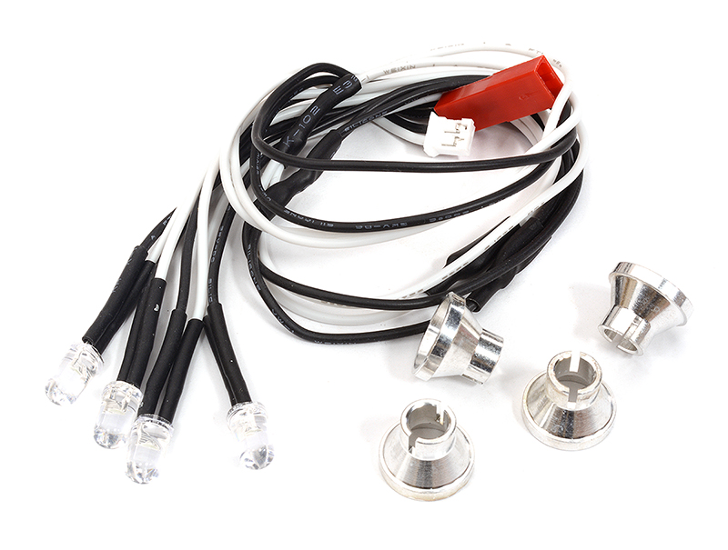 C32100 5mm Size Alloy Machined LED Holder Kit with Four White LED Lights - Image 1