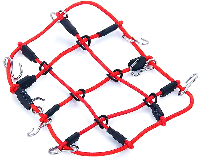 C32118RED Realistic Nylon Cargo Net 70x75mm for 1/24 Scale Crawler - Image 1