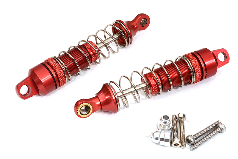 C32122RED Red Alloy Machined Rear Shocks (2) for Losi 1/18 Mini-T 2.0 (L=70mm) - Image 1