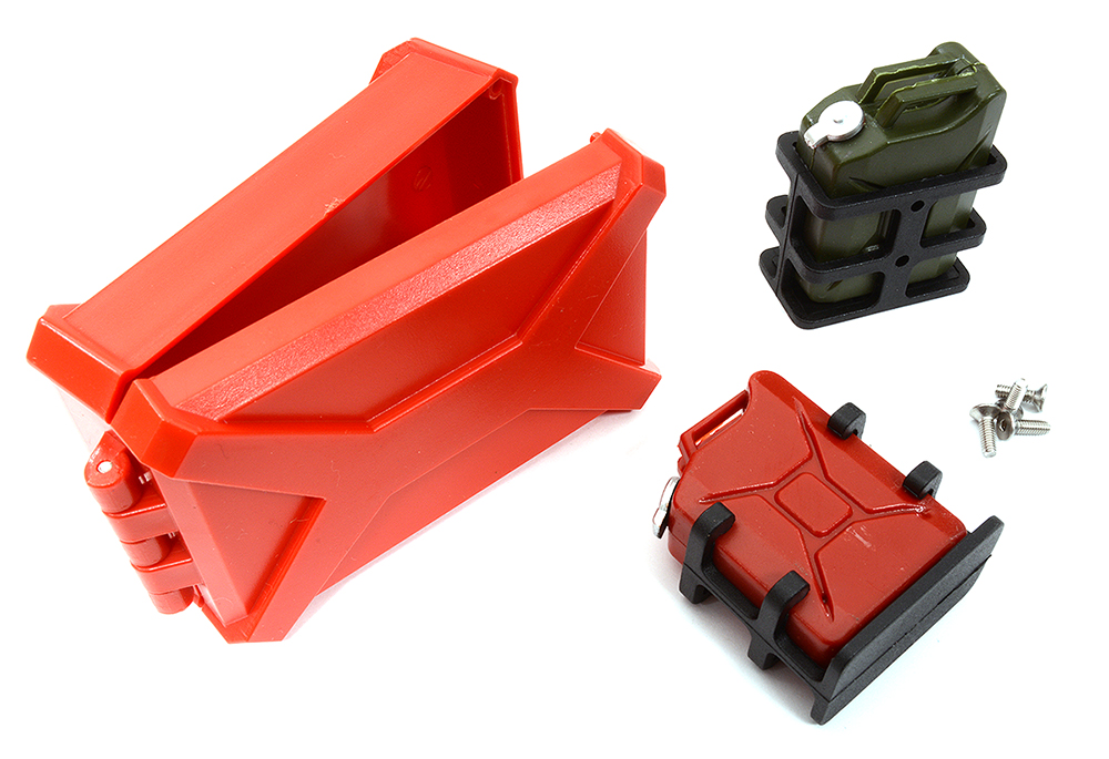 C32139REDGREEN Realistic Scale Model Rugged Storage Case & Jerry Cans 1/10 Size - Image 1
