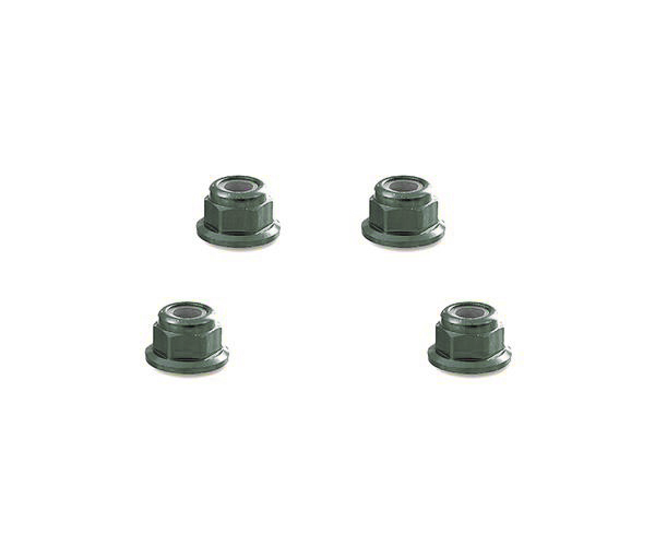 C32141GUN Color Alloy Metal M4 Size Hex Lock Nut Flanged 4pcs - Image 1